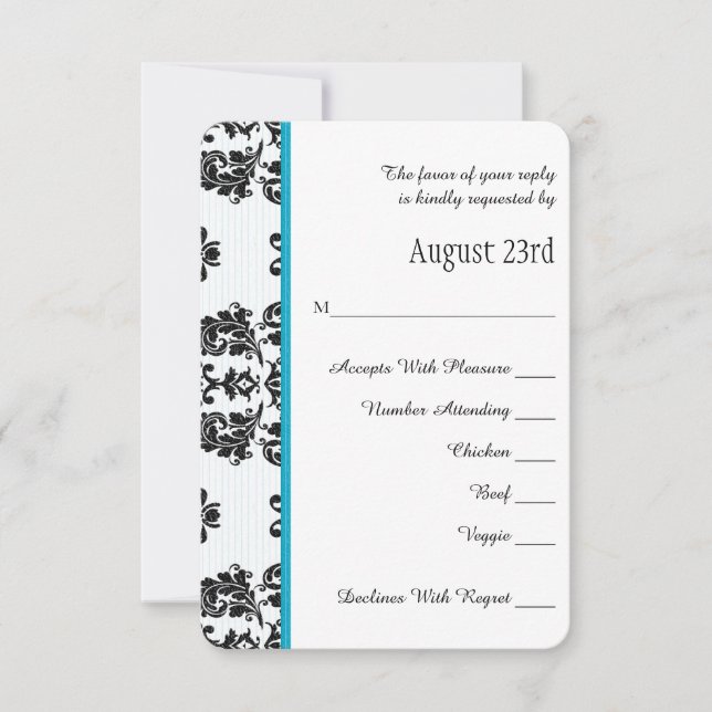 Türkis Pariser Eiffelturm UAWG Wedding Card RSVP Karte (Vorderseite)
