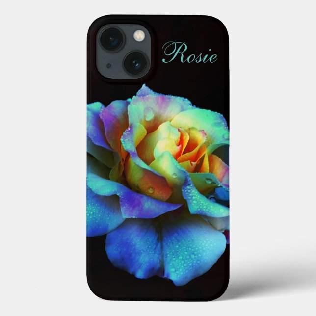 Türkis Pastel Rainbow Rose iPad Gehäuse Case-Mate iPhone Hülle (Rückseite)