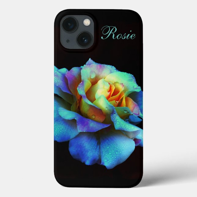Türkis Pastel Rainbow Rose iPad Mini Gehäuse Case-Mate iPhone Hülle (Rückseite)