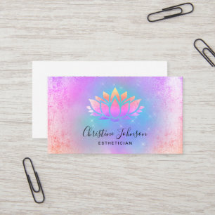 Türkis pastellfarbener Lotus Visitenkarte