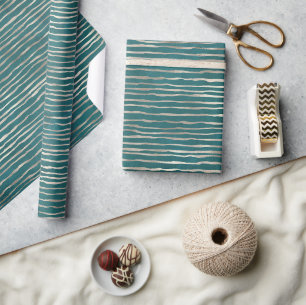 Türkis Pearl Wavy Streifen Geschenkpapier