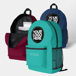 Türkis | Personalisiertes Firmenlogo und Text Bedruckter Rucksack