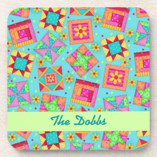 Türkis Personalize Quilblock Art Cork Untersetzer