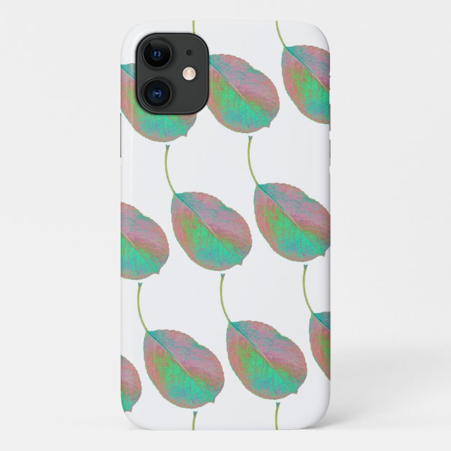 Türkis Pink Pear Tree Leaf iPhone 11 Fall Case-Mate iPhone Hülle (Rückseite)