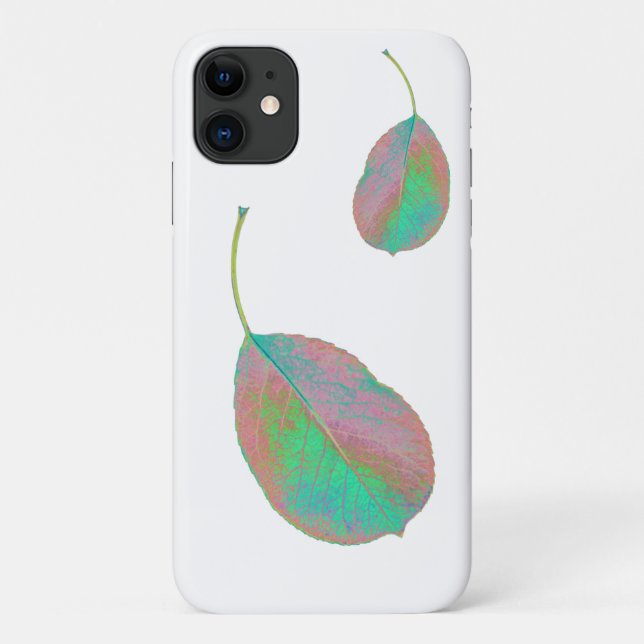 Türkis Pink Pear Tree Leaf iPhone 11 Fall Case-Mate iPhone Hülle (Rückseite)