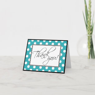 Türkis Polka Dot Custom Danke Karte
