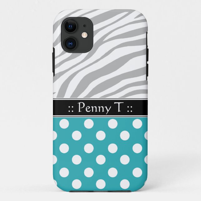 Türkis Polka Dot Fade Zebra Print iPhone 5 Fall Case-Mate iPhone Hülle (Rückseite)