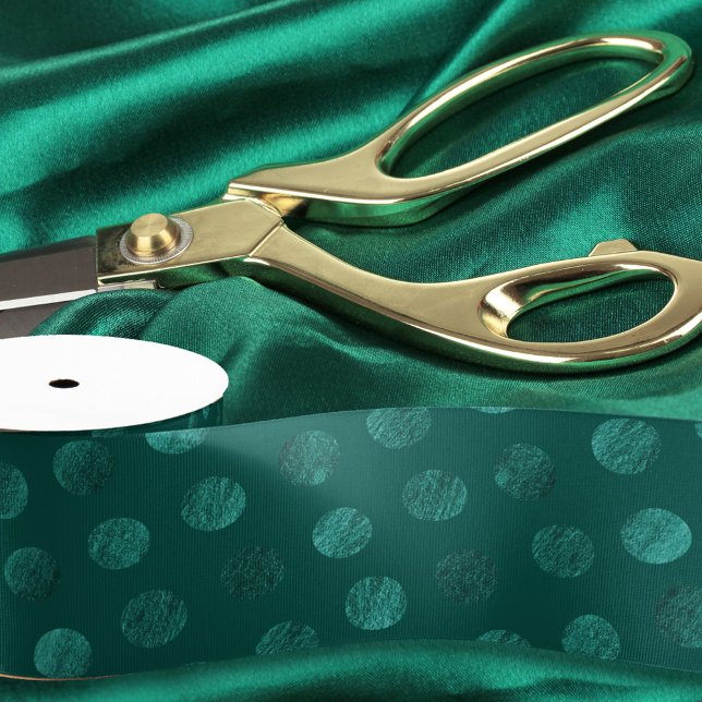 Türkis Polka Dots Modernes & elegantes Weihnachtsf Ripsband (Von Creator hochgeladen)