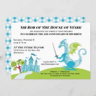 Türkis-Prinz und grüner Geburtstag Einladung