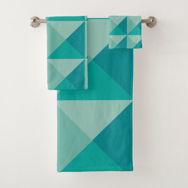 Türkis Pyramids Badhandtuch Set (Insitu)