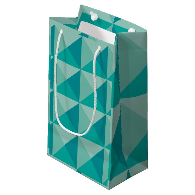 Türkis Pyramids Kleine Geschenktüte (Vorderseite Schrägansicht)
