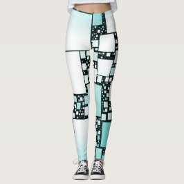 Türkis-Quadrat-Leggings Leggings