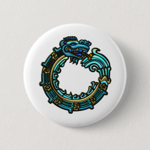 Türkis Quetzalcoatl Button