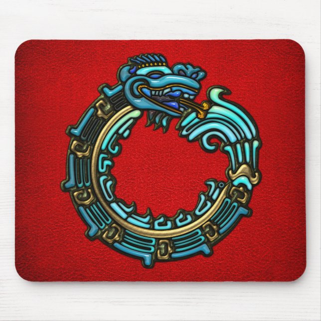 Türkis Quetzalcoatl Mousepad (Vorne)