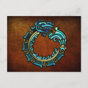 Türkis Quetzalcoatl Postkarte