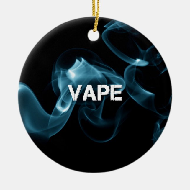 Türkis-Rauch Vape an Keramik Ornament (Vorne)