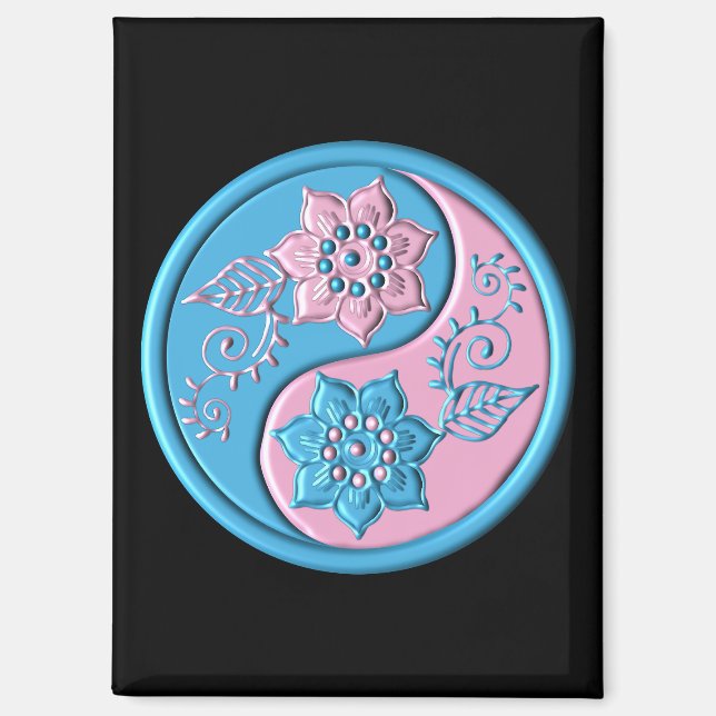 Türkis & Rosa Yin Yang Magnet (Vorderseite)