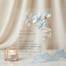 Türkis-Roségold-künstlerische Blumen-Einladung