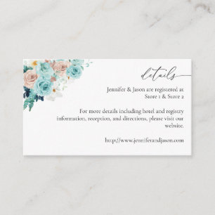 Türkis/rot - Rosa florale Umschließung Karte 2