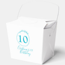 Türkis. Runder Glitzer 10. Geburtstag kühl