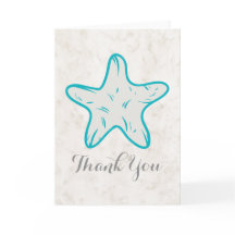 Türkis Rustic Starfish Wedding Vielen Dank