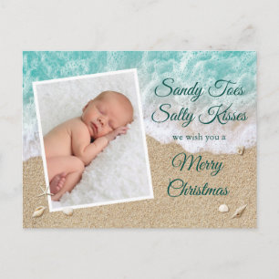Türkis Sandy Toes Salty Kisses Frohe Weihnachten Postkarte