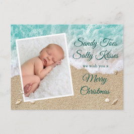 Türkis Sandy Toes Salty Kisses Frohe Weihnachten Postkarte