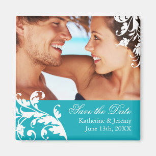 Türkis Save the Date Wedding Magnet