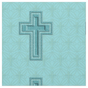 Türkis-Schein-Kreuz-Gewebe Stoff