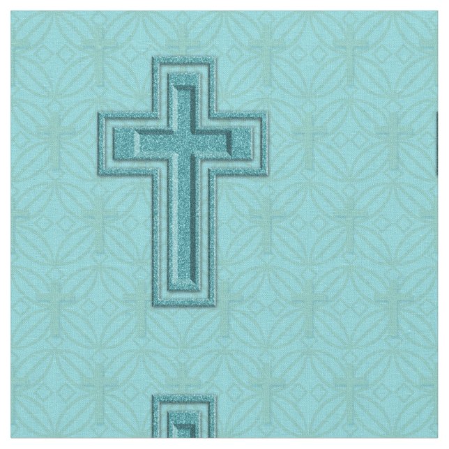 Türkis-Schein-Kreuz-Gewebe Stoff (Nahaufnahme)