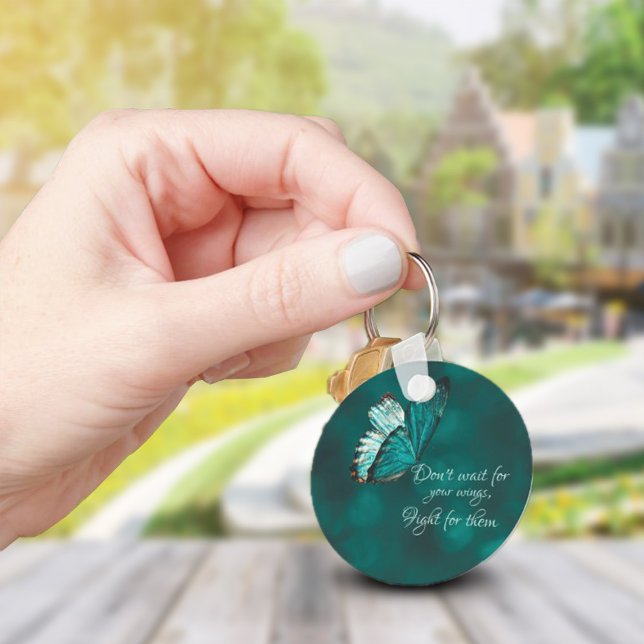 Türkis-Schmetterling-Schlüsselanhänger Schlüsselanhänger (Von Creator hochgeladen)