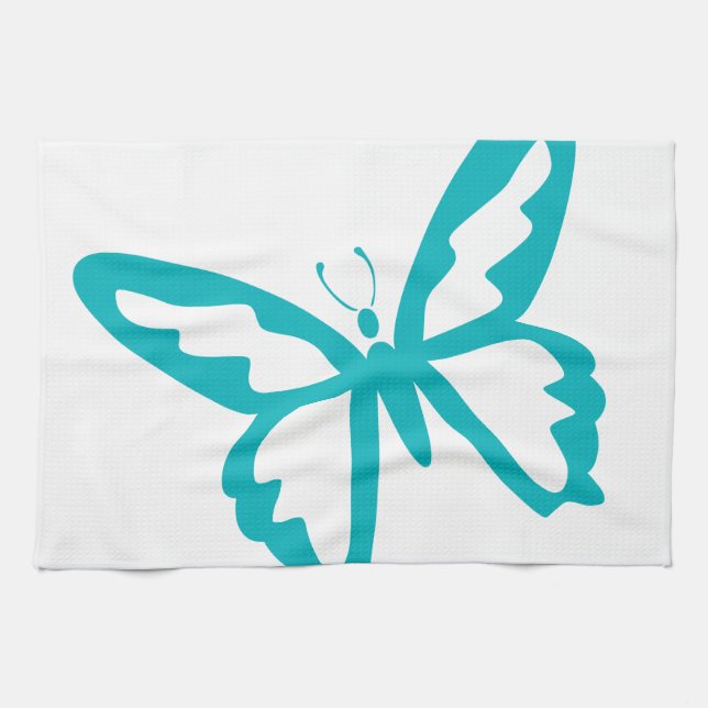 Türkis-Schmetterlingsfliege, Raupe, Muster, Insekt Geschirrtuch (Horizontal)