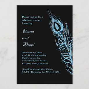 Türkis Schütteln Sie Ihren Schwanz Federn Rehearsa Einladung