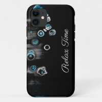 Türkis-schwarz als Steine-Monogramm-Telefongehäuse