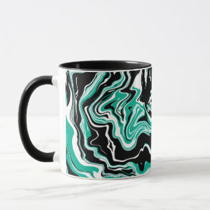 Türkis, schwarz und weiß Marmorfliesen Kunst Tasse