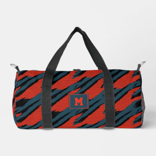 Türkis Schwarz Weiße Abstrakte Geometrische Streif Duffle Bag