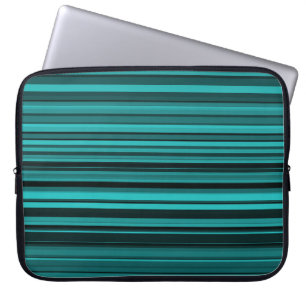Türkis Schwarze Streifen Laptopschutzhülle