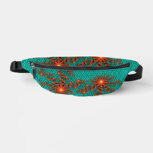 Türkis Schwarzes abstraktes Mandala-Muster Bauchtasche