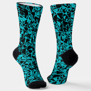 Türkis schwarzes Dreieckmuster Socken