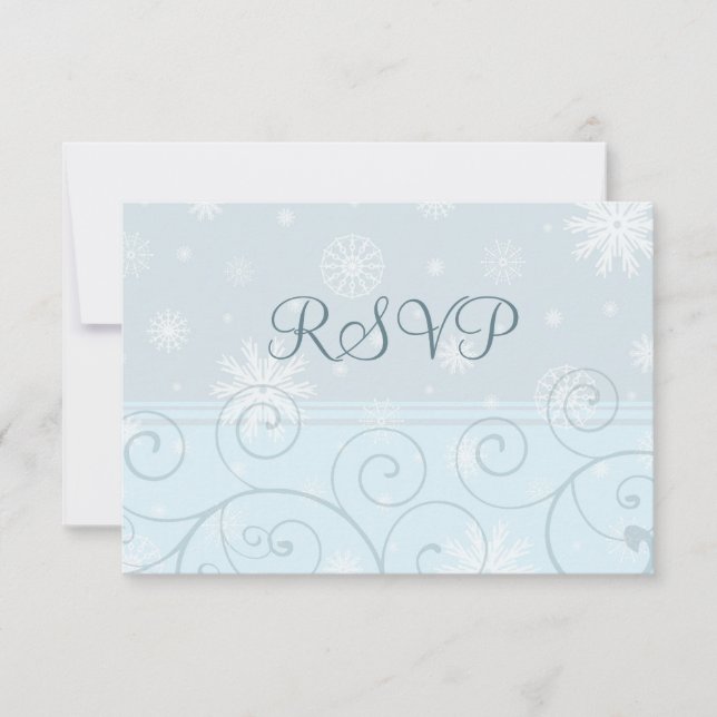 Türkis Snowflakes Weihnachten Hochzeit RSVP Karten (Vorderseite)