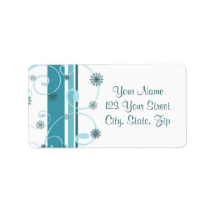 Türkis Snowflakes Weihnachtsadressen Labels Adressaufkleber