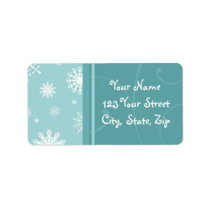 Türkis Snowflakes Weihnachtsadressen Labels Adressaufkleber