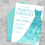 Türkis Sparkle Dress 30. Geburtstag Party Einladung<br><div class="desc">Türkis Sparkle Dress 30. Geburtstag Party Einladung Variationen zu den Einladungen und passenden Artikeln in unserem Shop</div>
