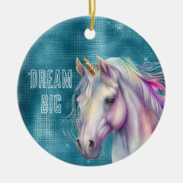Türkis Sparkle Unicorn Name Keramik Ornament