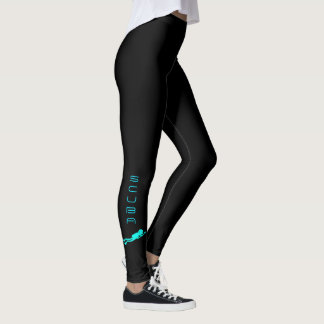 TÜRKIS-SPORTTAUCHER-ILLUSTRATION LEGGINGS