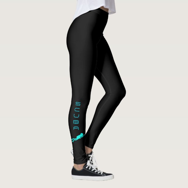 TÜRKIS-SPORTTAUCHER-ILLUSTRATION LEGGINGS (Rechts)