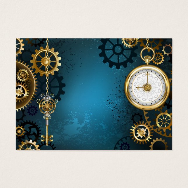 Türkis-Steampunkirche Hintergrund mit Gears (Vorderseite)