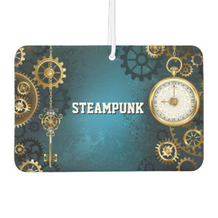 Türkis-Steampunkirche Hintergrund mit Gears Autolufterfrischer
