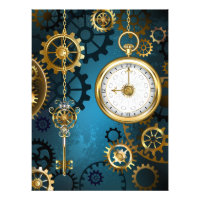 Türkis-Steampunkirche Hintergrund mit Gears