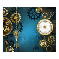 Türkis-Steampunkirche Hintergrund mit Gears